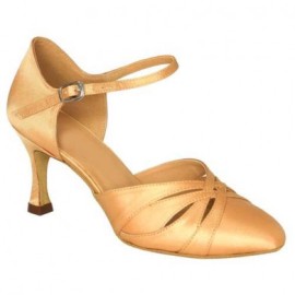 Danielle - Tan Satin Ballroom Dance Shoe 